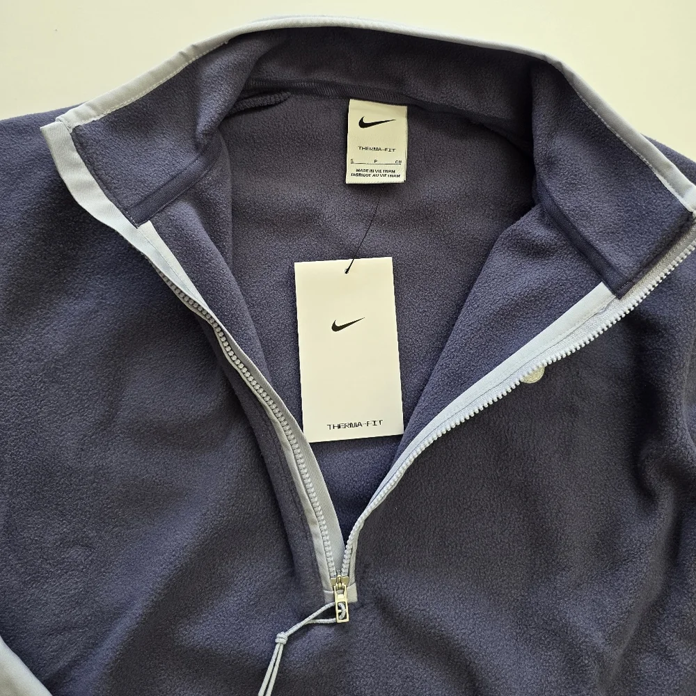 Disney Minnie Therma-fit Nike Blue-gray & Light Gray Half-Zip Fleece Pullover - Picture 3 of 8